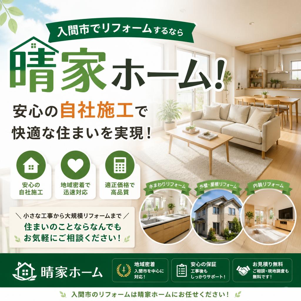 入間市でリフォームするなら晴家ホーム！安心の自社施工で快適な住まいを実現！
