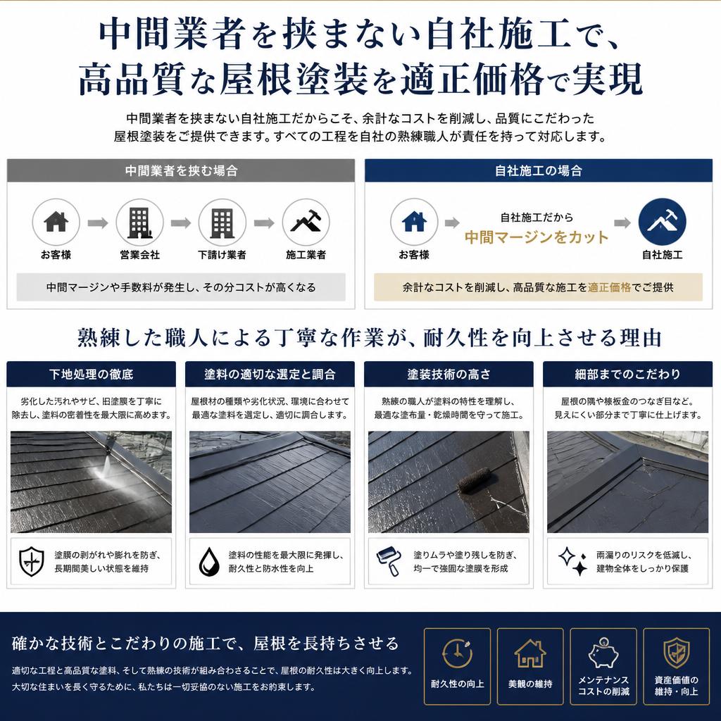 自社施工による高品質な仕上がり