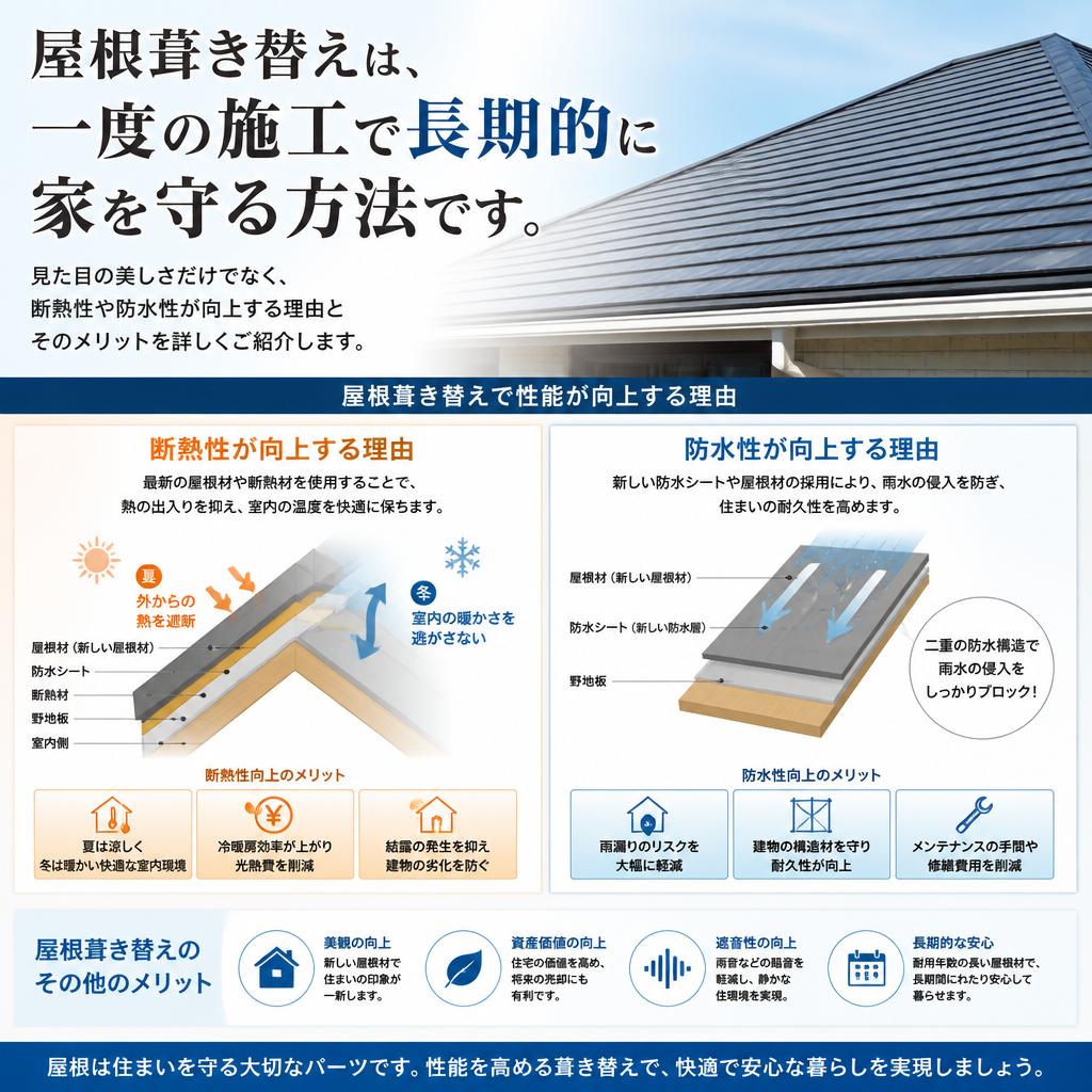 屋根葺き替えのメリット