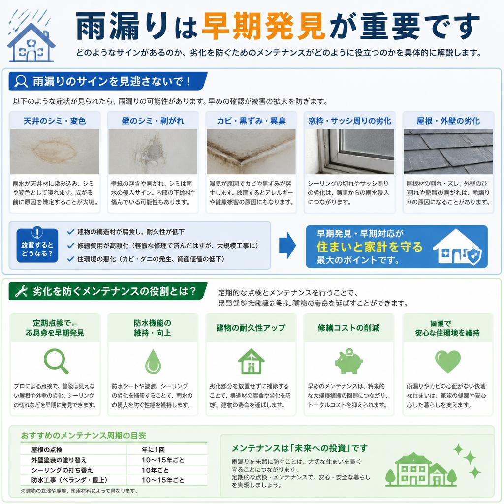 雨漏りの防止とメンテナンス
