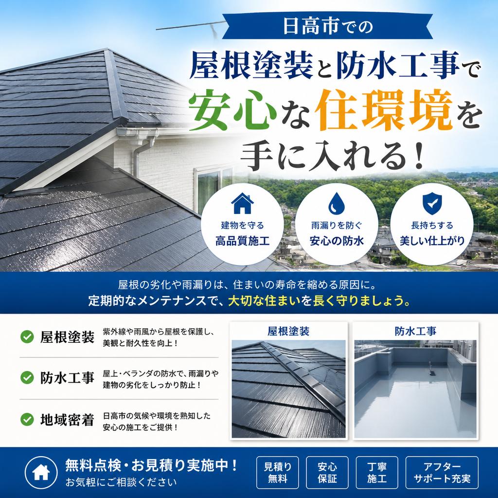 日高市での屋根塗装と防水工事で安心な住環境を手に入れる！