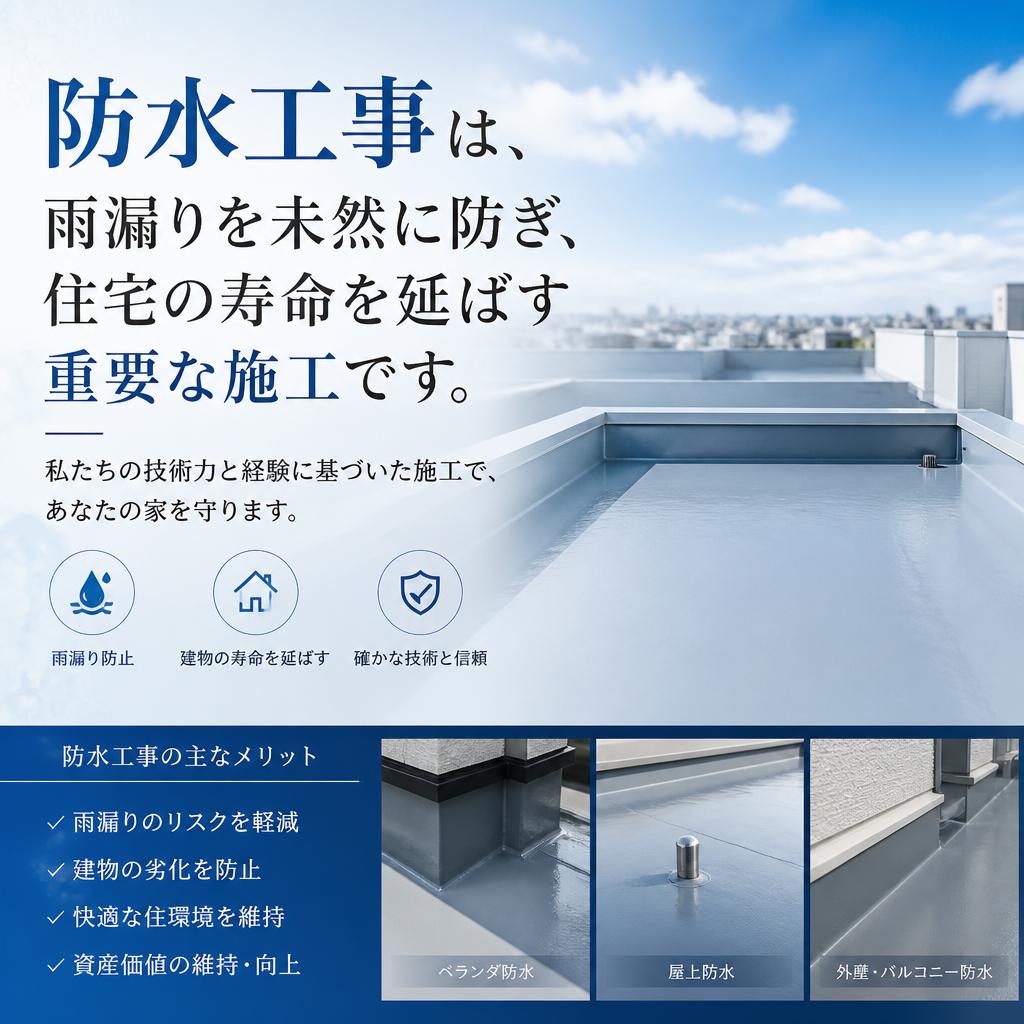 防水工事で雨漏りを防ぐ！