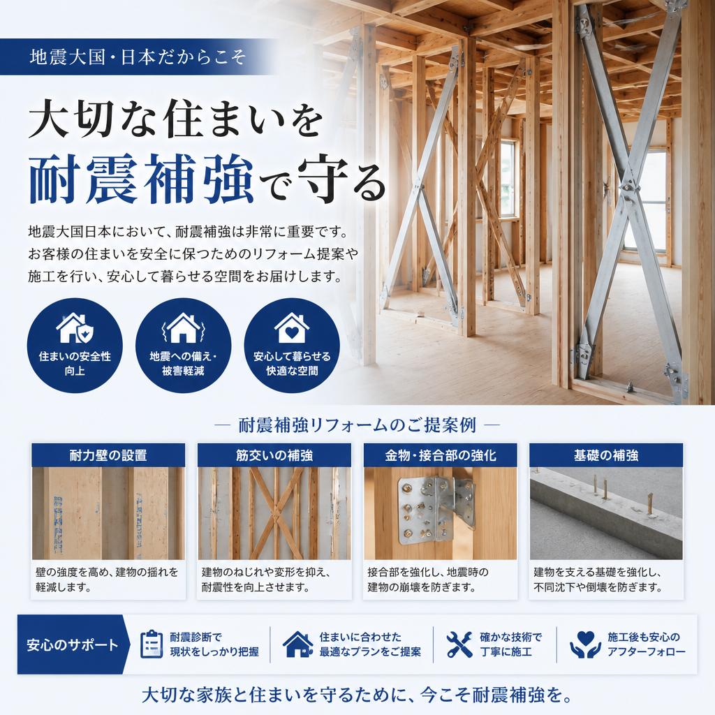 耐震補強で安全性アップ!