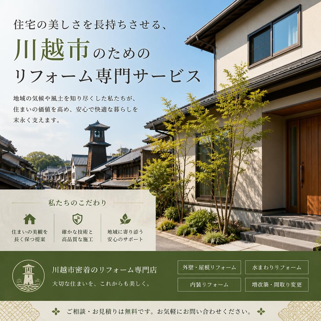 住宅の美しさを長持ちさせる、川越市のためのリフォーム専門サービス