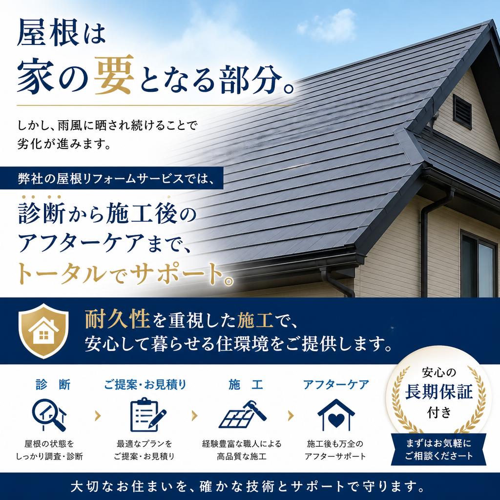 屋根リフォームで安心を