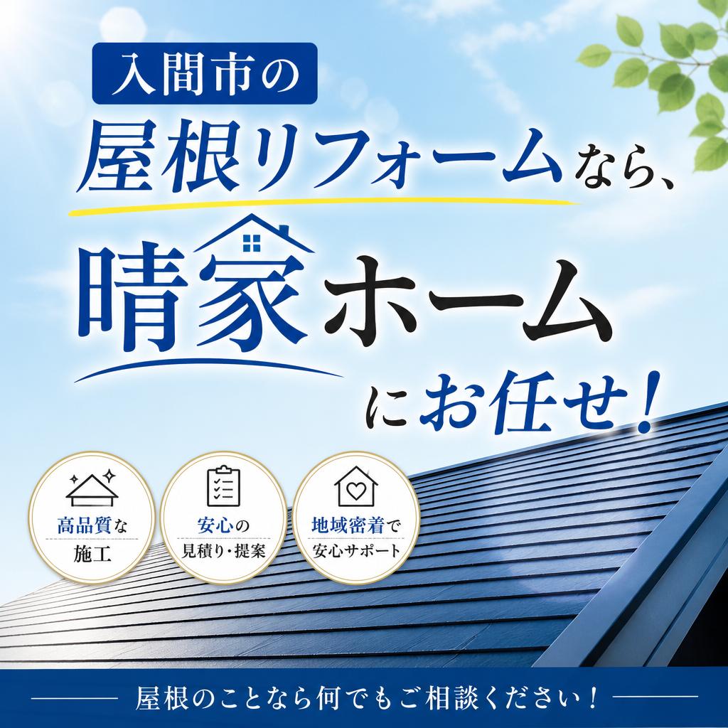 入間市の屋根リフォームなら、晴家ホームにお任せ！