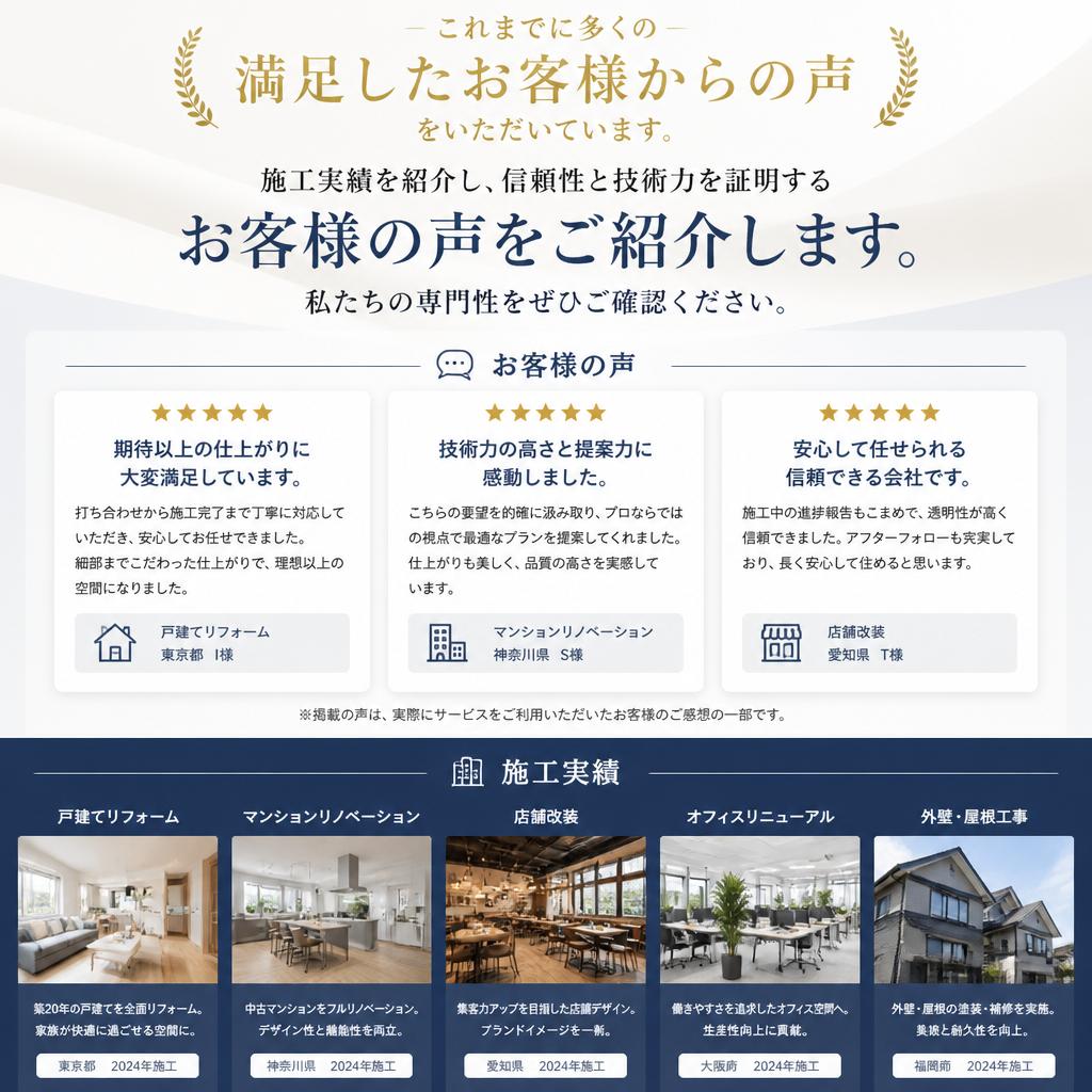実績とお客様の声