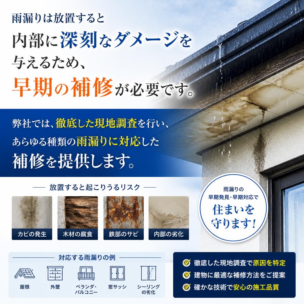 雨漏り補修で安心して暮らす