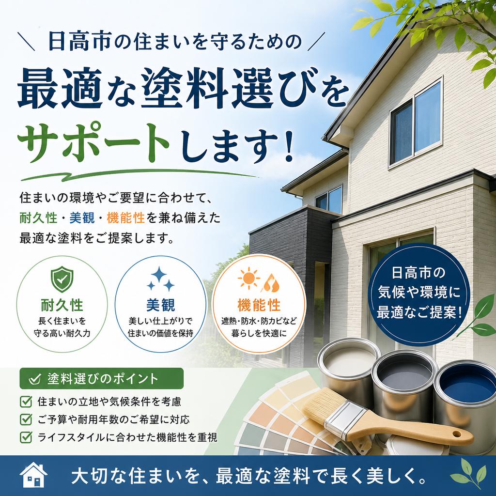 日高市の住まいを守るための、最適な塗料選びをサポートします！