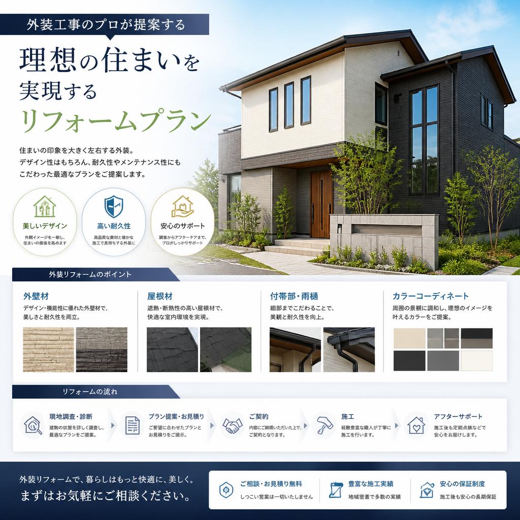 外装工事のプロが提案する理想の住まいを実現するリフォームプラン