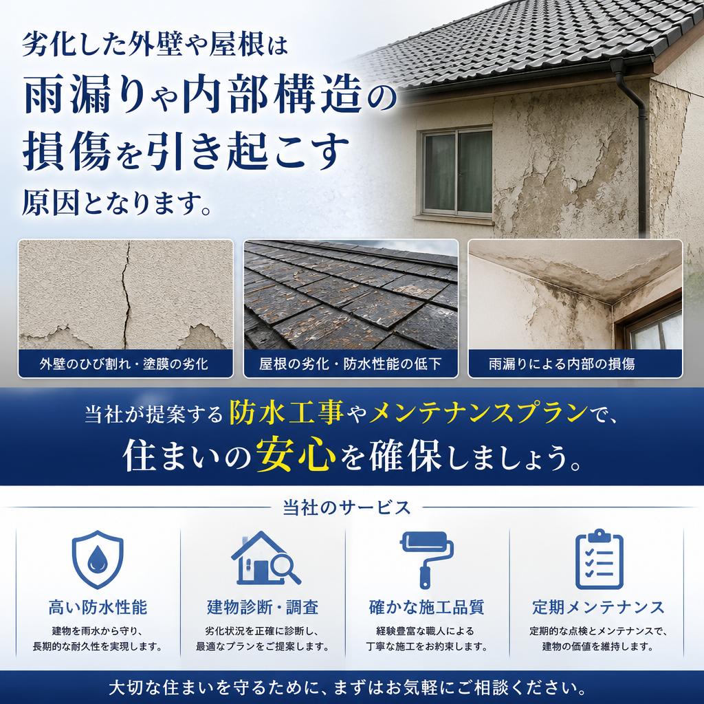 入間市の住まいを守る防水と防止策