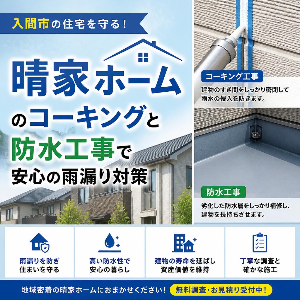 入間市の住宅を守る！晴家ホームのコーキングと防水工事で安心の雨漏り対策
