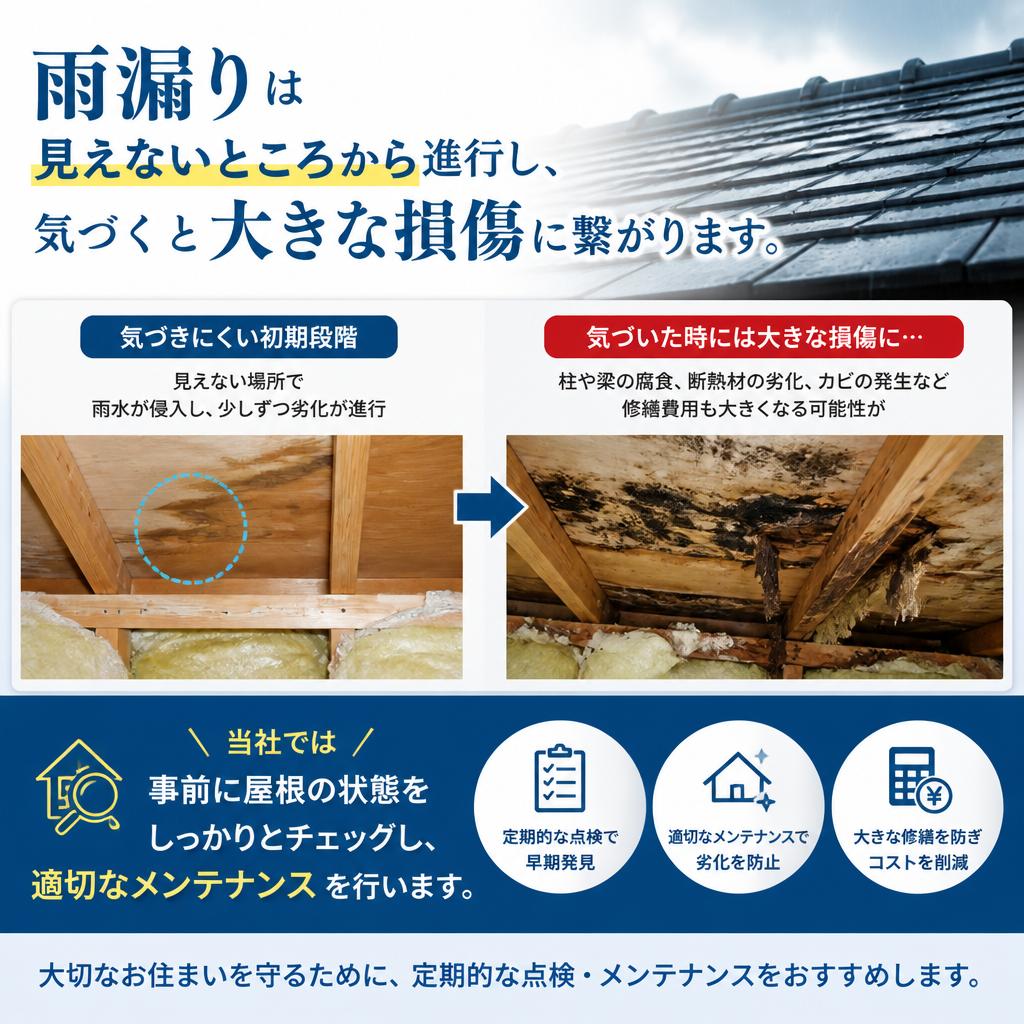 4. 雨漏りを未然に防ぐ屋根メンテナンス