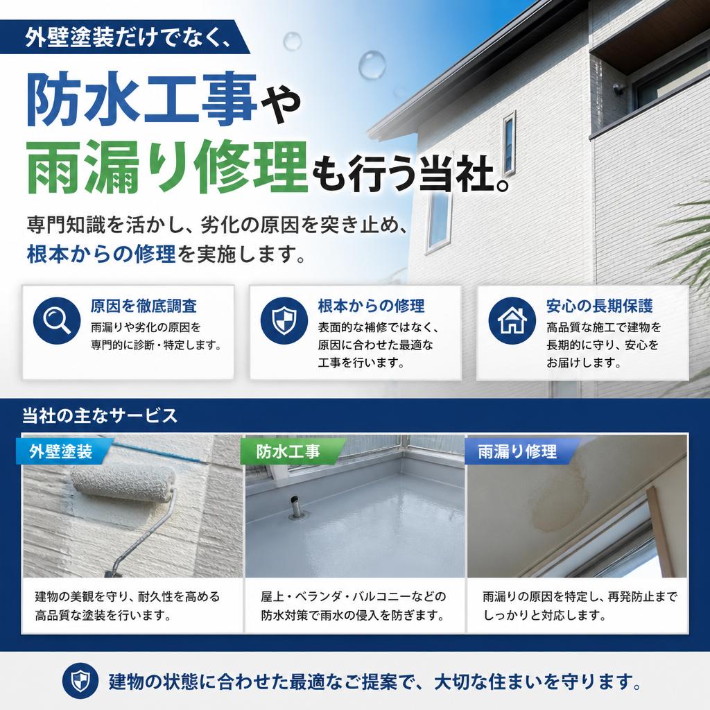 防水工事と雨漏り修理の専門知識
