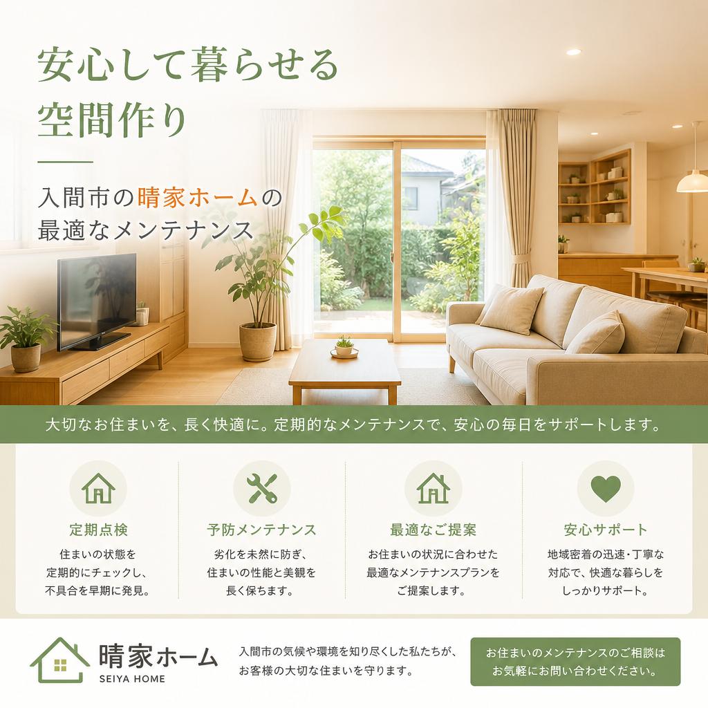安心して暮らせる空間作り、入間市の晴家ホームの最適なメンテナンス