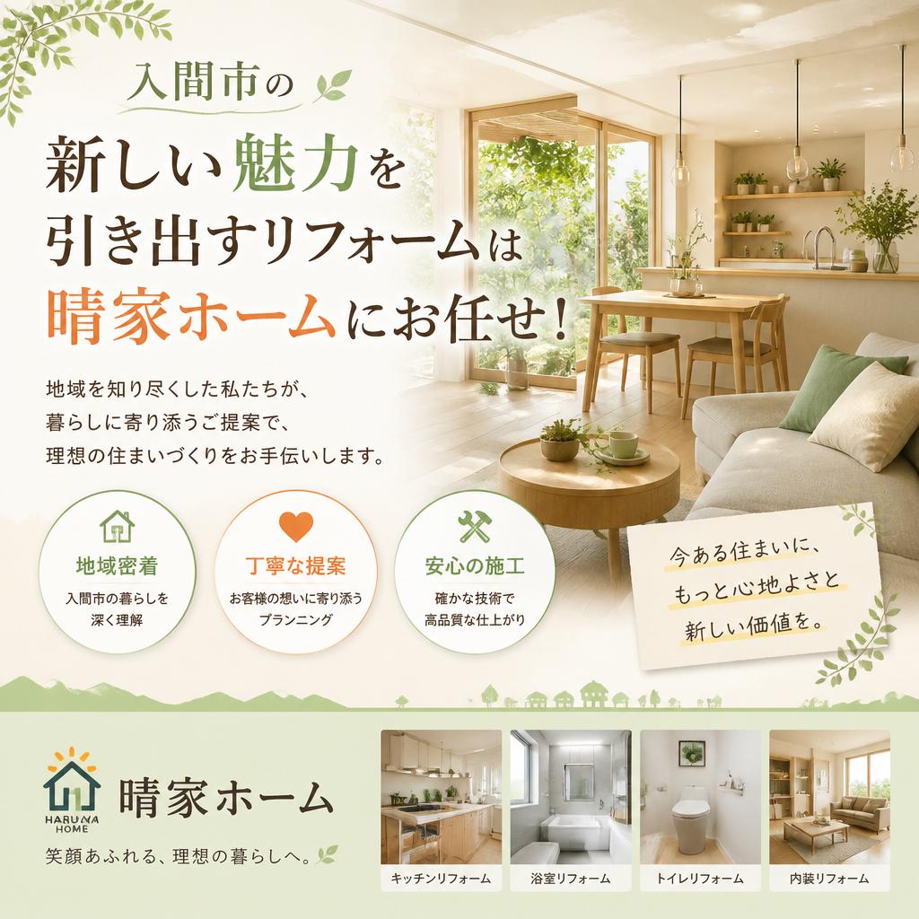 入間市の新しい魅力を引き出すリフォームは晴家ホームにお任せ！