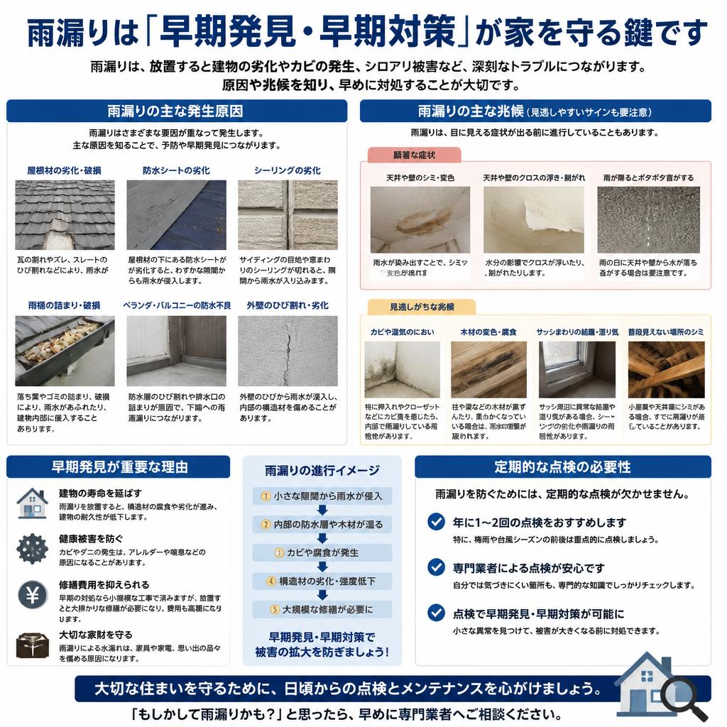 雨漏りの兆候を見逃すな!